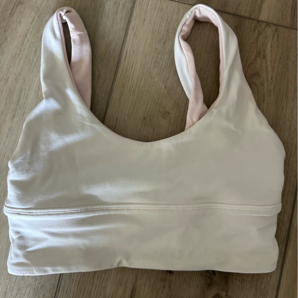 Lululemon White and Pink Sports Bra